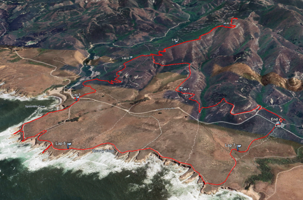 Valencia peak and bluff trail route