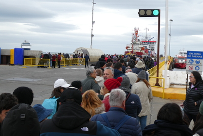 Long tender queue at Punta Arenas