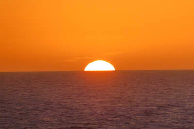 Cruise ship sunset